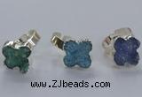 NGR329 18*18mm - 20*20mm flower druzy agate gemstone rings