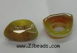 NGR33 16*35*40mm faceted freeform agate gemstone rings