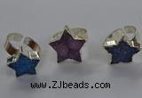 NGR331 15*16mm - 16*18mm star druzy agate gemstone rings