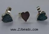 NGR333 13*18mm - 15*20mm heart druzy agate gemstone rings