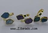 NGR337 13*18mm - 15*20mm freeform druzy agate gemstone rings