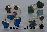 NGR367 8mm - 15*16mm freeform druzy agate rings wholesale