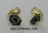 NGR369 10*15mm - 13*18mm freeform druzy agate gemstone rings