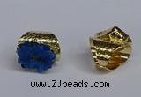 NGR389 18*25mm - 22*28mm freeform druzy agate gemstone rings