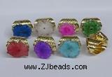 NGR390 18*25mm - 22*28mm freeform druzy agate gemstone rings