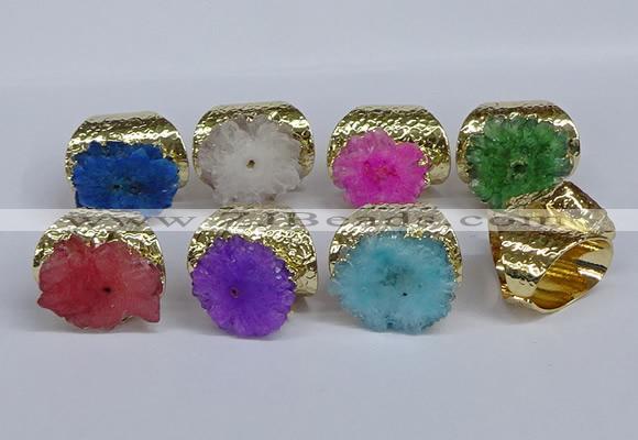 NGR390 18*25mm - 22*28mm freeform druzy agate gemstone rings