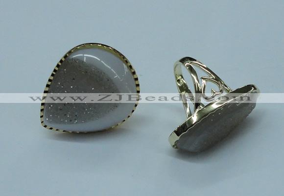 NGR69 15*20mm - 20*25mm freeform plated druzy agate rings