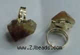 NGR80 15*20mm - 20*30mm faceted nuggets citrine gemstone rings