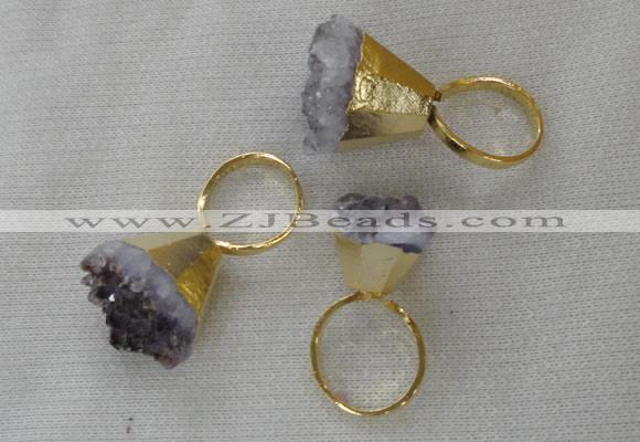 NGR83 20*22mm - 25*25mm nuggets amethyst gemstone rings