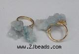 NGR97 15*20mm - 20*25mm nuggets plated druzy quartz rings