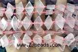 NUGG112 15 inches 12*18mm - 13*20mm freeform rose quartz gemstone beads