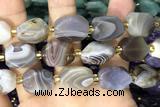 NUGG132 15 inches 12*16mm – 13*18mm faceted freeform Botswana agate beads
