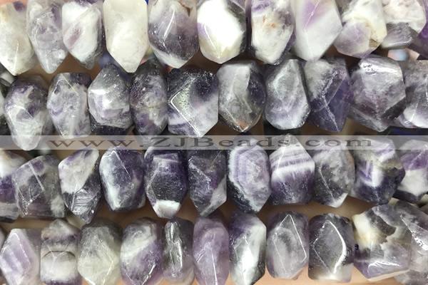 NUGG84 15 inches 13mm - 15mm faceted nuggets amethyst gemstone beads