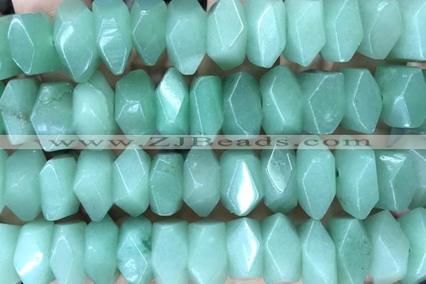 NUGG86 15 inches 13mm - 15mm faceted nuggets green aventurine jade beads
