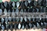 NUGG89 15 inches 12mm - 14mm faceted nuggets black tourmaline beads