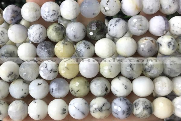 OPAL12 15 inches 10mm faceted white opal beads