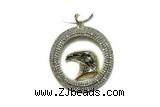 Pend106 33mm copper circle pendant pave zirconia gold plated