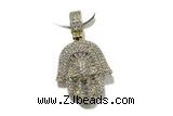 Pend114 22*25mm copper pendant pave zirconia gold plated