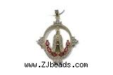 Pend115 35*40mm copper pendant pave zirconia gold plated