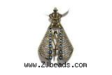 Pend118 22*30mm copper pendant pave zirconia gold plated