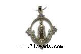 Pend120 35*40mm copper pendant pave zirconia gold plated