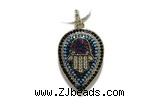 Pend121 20*27mm copper pendant pave zirconia gold plated