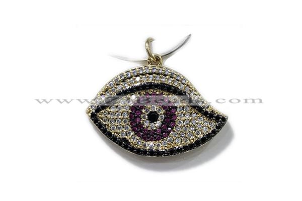 Pend124 16*26mm copper pendant pave zirconia gold plated