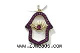 Pend125 20*23mm copper pendant pave zirconia gold plated