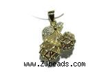 Pend136 15*18mm copper pendant pave zirconia gold plated