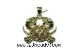 Pend138 20*25mm copper crab pendant gold plated