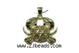 Pend138 20*25mm copper crab pendant gold plated