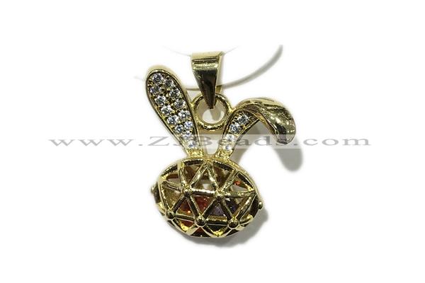 Pend139 20*25mm copper pendant pave zirconia gold plated