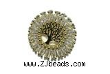 Pend145 24mm copper pendant pave zirconia gold plated