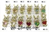 PEND16 12*26mm copper rabbit pendant mountain gold plated