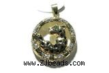 Pend167 25mm copper leopard pendant pave zirconia gold plated