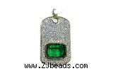 Pend171 24*38mm copper pendant pave zirconia gold plated