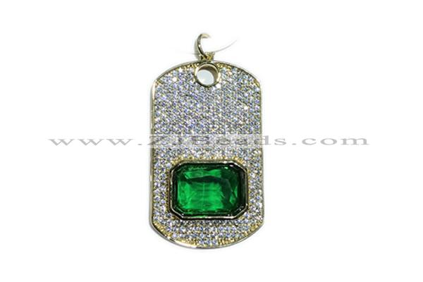 Pend171 24*38mm copper pendant pave zirconia gold plated