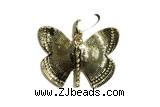 Pend173 20*25mm copper butterfly pendant pave zirconia gold plated