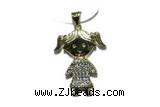 Pend174 20*23mm copper pendant pave zirconia gold plated