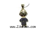 Pend175 12*23mm copper pendant pave zirconia gold plated
