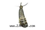 Pend187 8*20mm copper shoes pendant pave zirconia gold plated