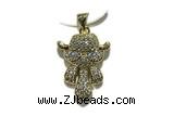 Pend189 17*22mm copper pendant pave zirconia gold plated