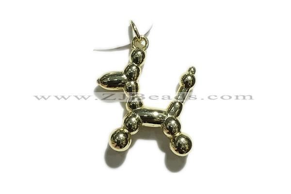 Pend195 20*22mm copper pendant pave zirconia gold plated