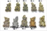 Pend231 16*26mm copper bear pendant pave zirconia gold plated