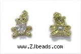 Pend243 16*16mm copper bear pendant pave zirconia gold plated