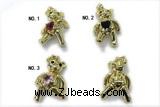 Pend247 17*26mm copper bear pendant pave zirconia gold plated