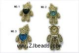 Pend248 20*30mm copper bear pendant pave zirconia gold plated
