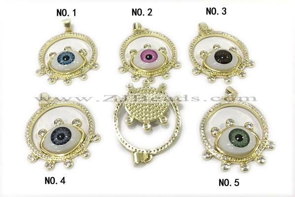 PEND25 25mm copper evil eye pendant gold plated