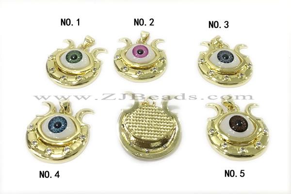 PEND28 22*25mm copper evil eye pendant gold plated