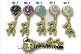 Pend281 15*20mm & 11*22mm copper pendant pave abalone shell gold plated